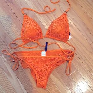 Ralph Lauren orange triangle bikini size large